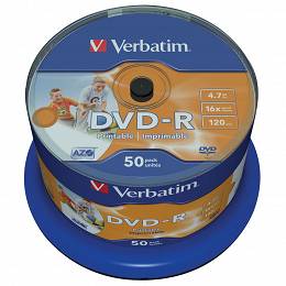 Płyta VERBATIM print druk DVD-R4.7GBx16 op 50 szt.