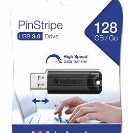 VERBATIM PinStripe 128GB pendrive USB 3.0 Black