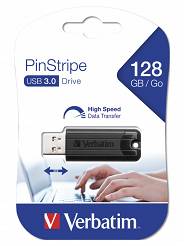 VERBATIM PinStripe 128GB pendrive USB 3.0 Black