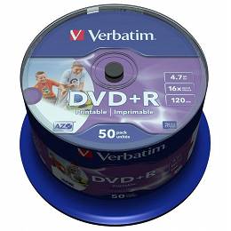 Płyta VERBATIM print druk DVD+R4.7GBx16 op 50 szt.