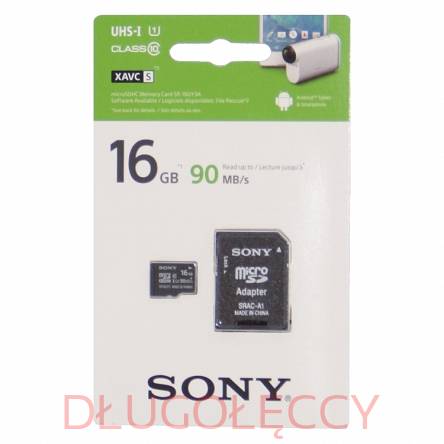 SONY MicroSD 16GB 90MB/s karta pamięci z adaptorem