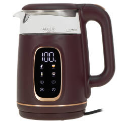 Adler AD 1305 burgundy Czajnik elektryczny szklany LED z regulacją temperatury 1,7L 