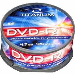 Płyty TITANUM DVD-R 4,7GB x16 cake box 25szt