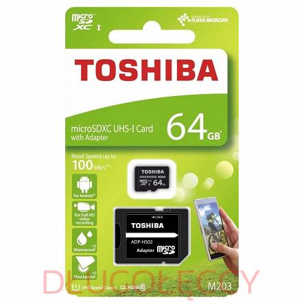 TOSHIBA micro SD64GB SDXC M203 UHS-I +adapter 