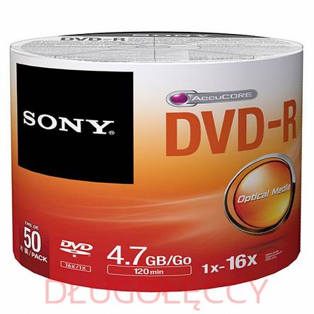 Płyta SONY DVD-R 4.7GBx16 op 50 szt spin
