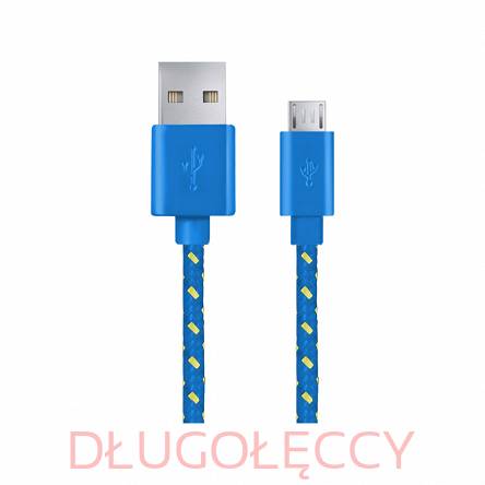 ESPERANZA EB181 kabel USB 2.0 - micro USB 2m oplot niebieski