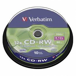 CD-RW VERBATIM CD-R 80min 700MB op10 szt cake box