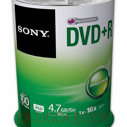 Płyta SONY DVD+R 4.7GBx16 op 100 szt. cake box