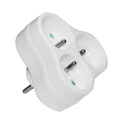 ELEKTRO rozgałęźnik 3 gniazdka z uziemieniem 16A biały