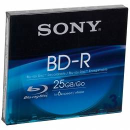 SONY BD-R płyty BLU-RAY 25GB 1x-6x 3 szt. SLIM