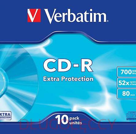 Płyta CD-R VERBATIM ExtraProtection CD-R80 700MBx52 op.10 szt 