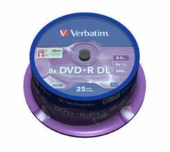 VERBATIM DVD+R Double Layer 8x 25sztuk cake box