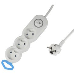 Przedłużacz 3 gniazda z uziemieniem 3m biały ELEKTRO