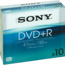Płyta SONY slim DVD+R 4.7GB/x16 op 10 szt.