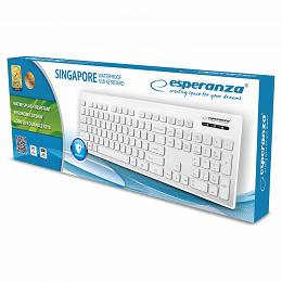 ESPERANZA EK130 SINGAPORE klawiatura USB wodoodporna biała