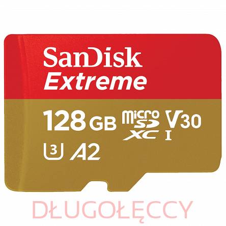 SanDick microSD 128GB UHS-1 4K + adapter Speed up to Read 160MB/s, Write 90MB/s