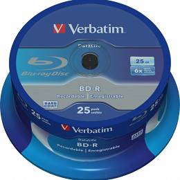 VERBATIM BD-R Datalife 25GB 6x 25 sztuk cake box 