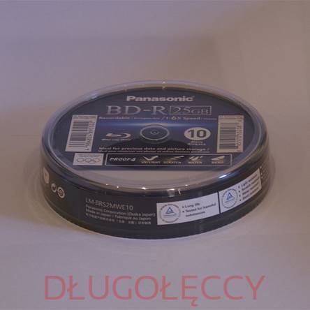 PANASONIC BD-R PRINT 25GB 1-6x 10 szt. cake box