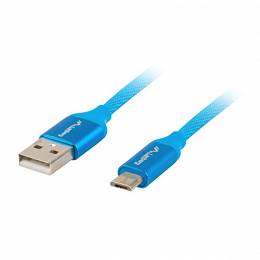 LANBERG KABEL USB MICRO(M)->USB-A(M) 2.0 0.5M NIEBIESKI PREMIUM QC 3.0
