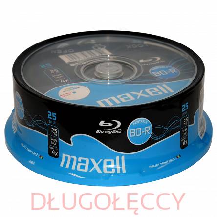 Maxell BD-R 25GB BLU-RAY Inkkjet printable op 25 szt cake 