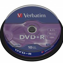 Płyta VERBATIM DVD+R4.7GBx16 op 10 szt.cake box
