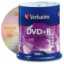 VERBATIM DVD+R 4.7GB x16 Life Series 100 szt. cake box