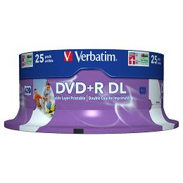 VERBATIM DVD+R DL 8,5GB Double Layer Printable cake 25szt