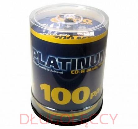 Płyta CD-R PLATINUM CD-R80 700MBx52 op 100 szt cake box