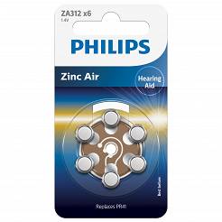 Bateria słuchowa PHILIPS 312 PR41 1.4V blister 6szt