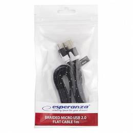 ESPERANZA EB176 kabel USB 2.0 - micro USB 1m czarny oplot