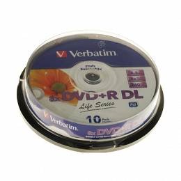 VERBATIM DVD+R Double Layer DL 8.5GB x8 Life Series printable op 10 szt. cake box