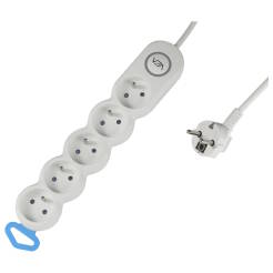 Przedłużacz 5 gniazd z uziemieniem 3m biały ELEKTRO