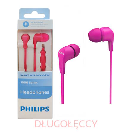 PHILIPS TAE1105PK słuchawki douszne z mikrofonem różowe