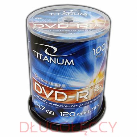 Płyty TITANUM DVD-R 4.7GB op 100 szt cake box