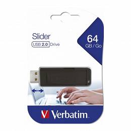 VERBATIM Pendrive Slider USB 2.0 CZARNY 64 GB 